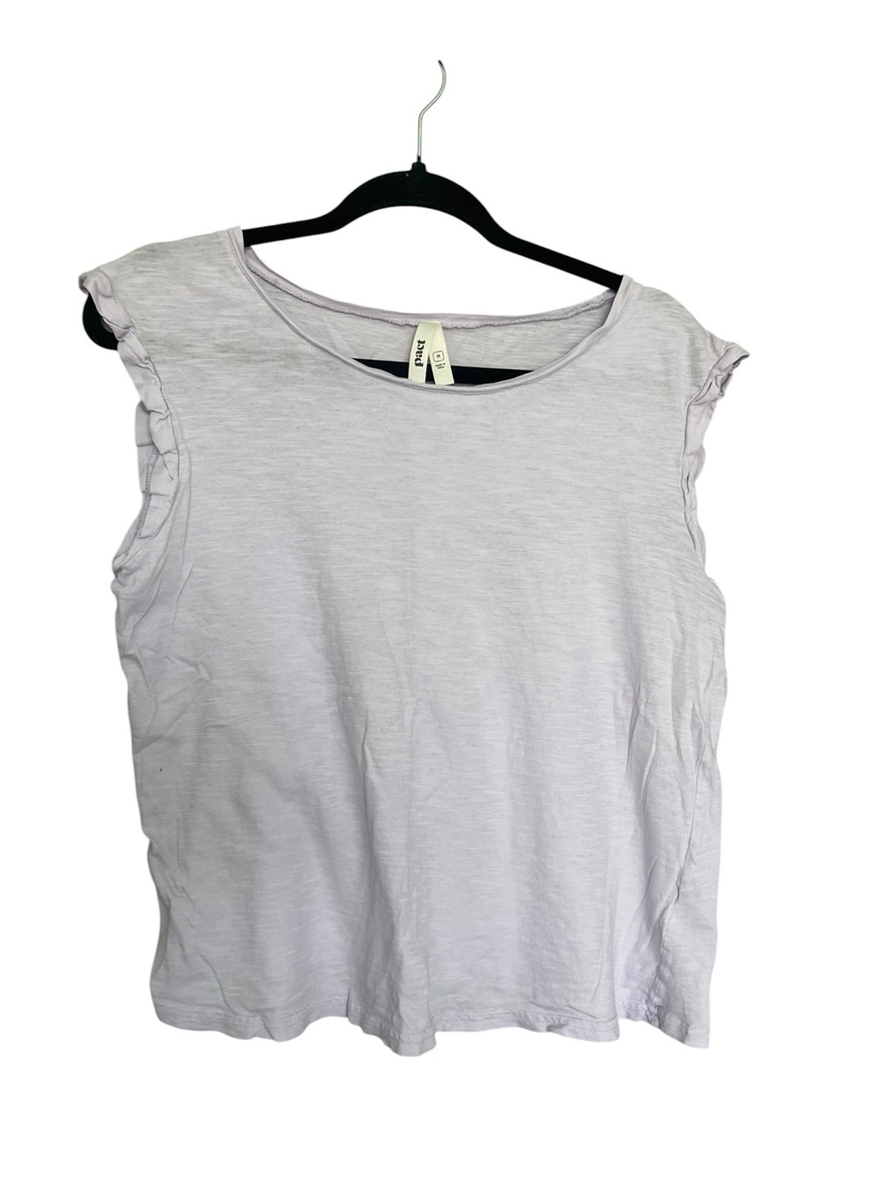 Pact Lavender Ruffle Sleeve Tank Top